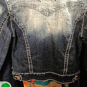 Red camel jean jacket